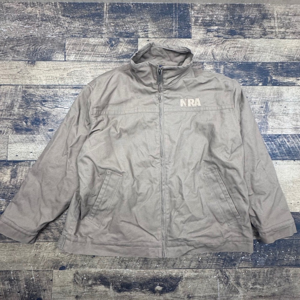 Mens‎ 3XL Tan NRA Jacket Workwear Lined Zip Front Outerwear Country Burks Bay